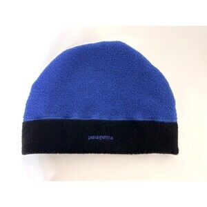 Vintage Patagonia Beanie Hat Cap M Winter Ski 90s USA Blue Black Hiking Outdoor